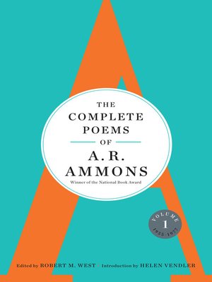 cover image of The Complete Poems of A. R. Ammons, Volume 1